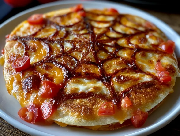 Spooky Spider Web Cheese Quesadilla