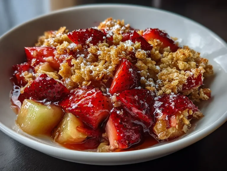Strawberry Rhubarb High Protein Crisp
