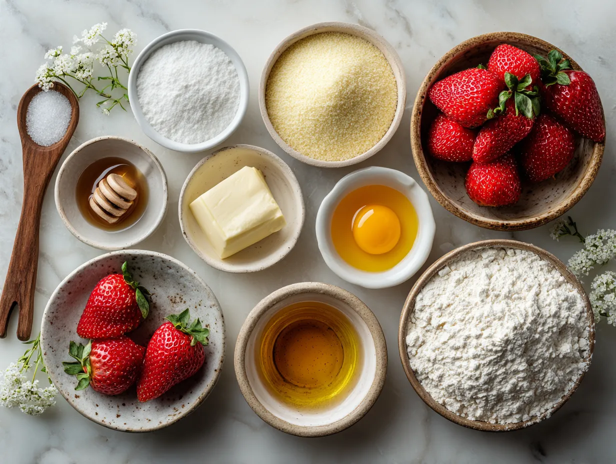 Ingredients for Strawberry Shortcake Protein Biscuits