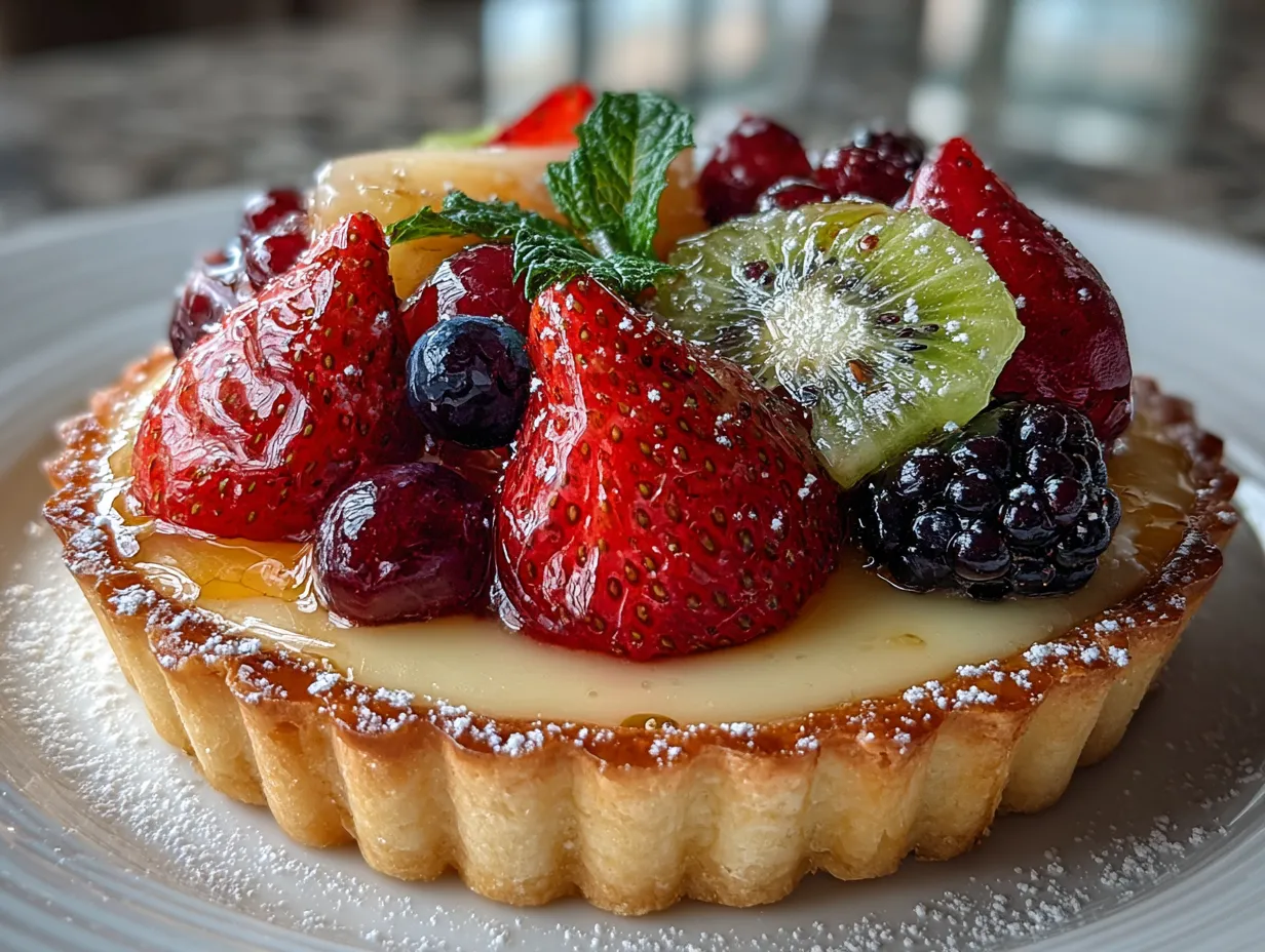 Summer Fruit Tart with Vanilla Custard