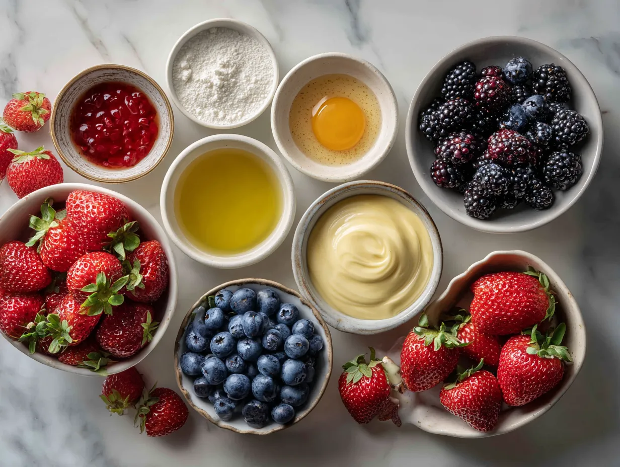 Ingredients for Summer Fruit Tart with Vanilla Custard