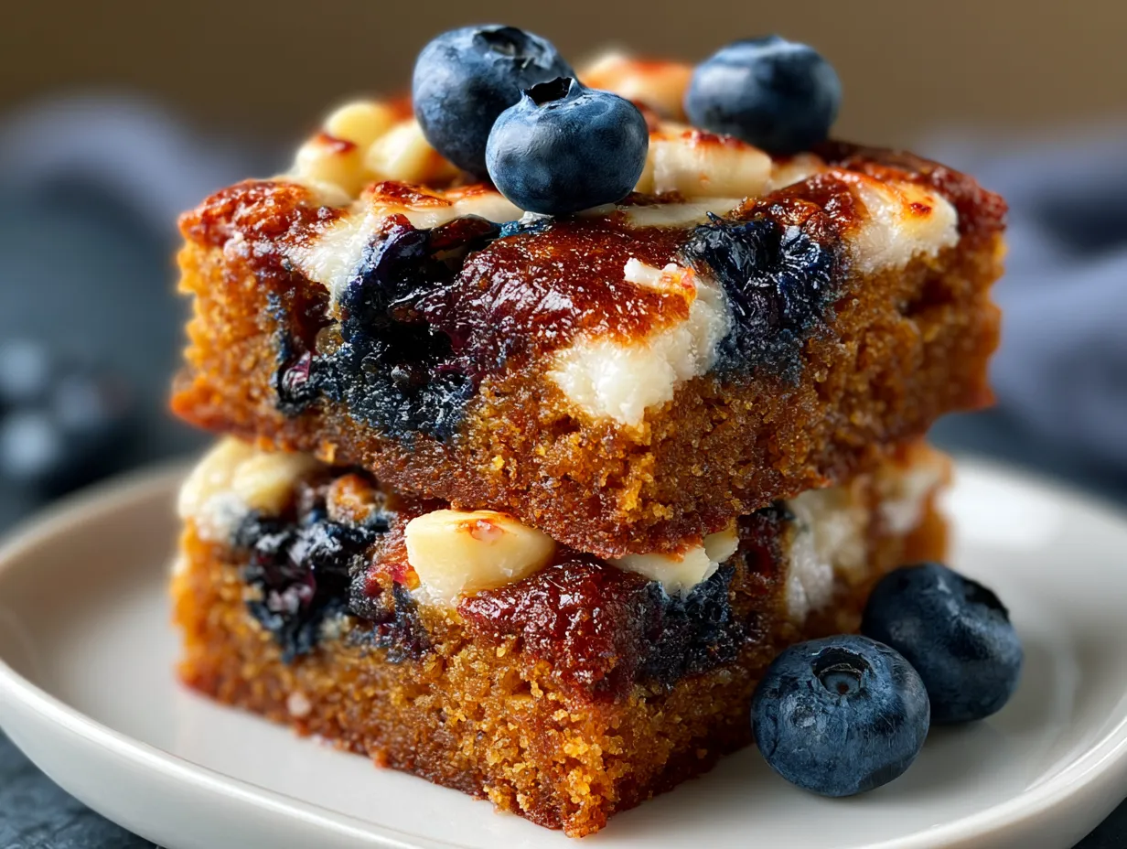 White Chocolate Blueberry Protein Blondies