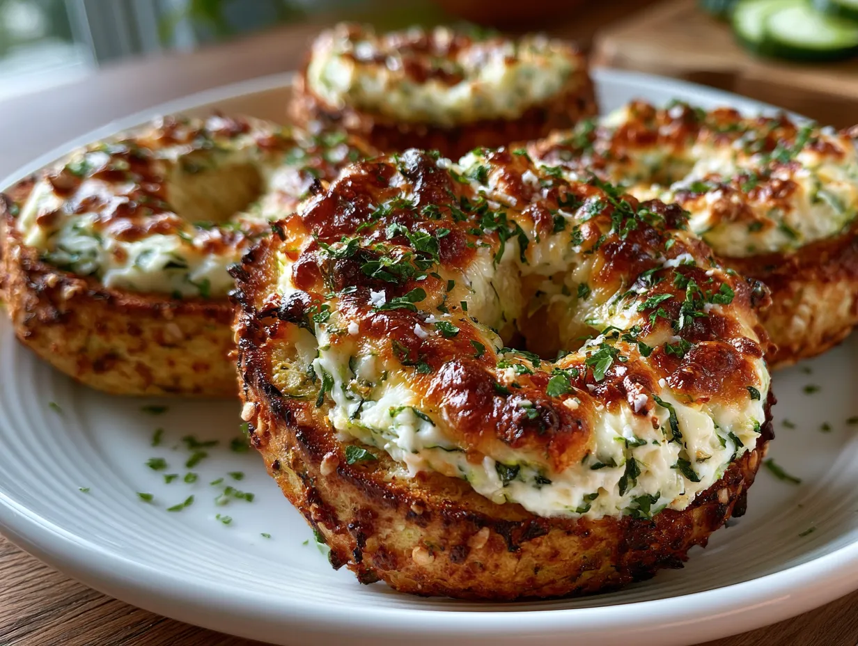 Zucchini Cream Cheese Protein Bagels
